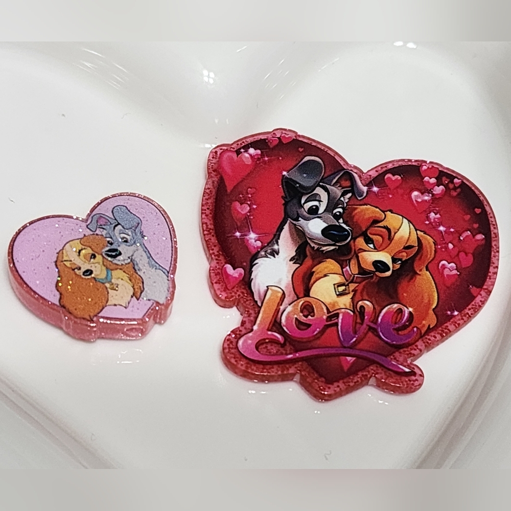 Dogs Love Flatback Focal Beads Planar Flats Badge Keychain Magnet Beaded Pen